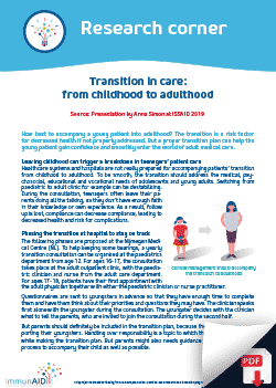 Research corner ISSAID 2019 Simon Transition care
